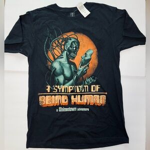 Hot Topic Shinedown 🎸Black Graphic Tee with Orange/Green Design